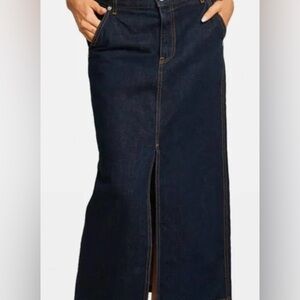 HELMUT LANG Denim Slit Midi Skirt